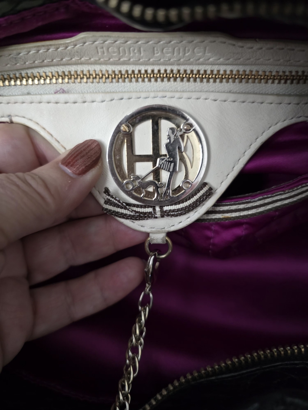 RARE Henri Bendel Python Embossed Leather Drawstring Hobo Bag - EUC - Picture 12 of 15
